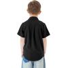 image2T16Y Boys Short Sleeve Button Down Toddler Dress Shirt Oxford Uniform Shirt with Chest Pocket313black