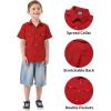 image2T16Y Boys Short Sleeve Button Down Toddler Dress Shirt Oxford Uniform Shirt with Chest Pocket313burgundy