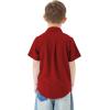 image2T16Y Boys Short Sleeve Button Down Toddler Dress Shirt Oxford Uniform Shirt with Chest Pocket313burgundy
