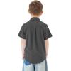 image2T16Y Boys Short Sleeve Button Down Toddler Dress Shirt Oxford Uniform Shirt with Chest Pocket313charcoal Heather