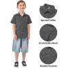 image2T16Y Boys Short Sleeve Button Down Toddler Dress Shirt Oxford Uniform Shirt with Chest Pocket313charcoal Heather