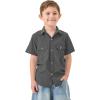 image2T16Y Boys Short Sleeve Button Down Toddler Dress Shirt Oxford Uniform Shirt with Chest Pocket313charcoal Heather