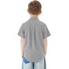 image2T16Y Boys Short Sleeve Button Down Toddler Dress Shirt Oxford Uniform Shirt with Chest Pocket313gray