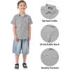 image2T16Y Boys Short Sleeve Button Down Toddler Dress Shirt Oxford Uniform Shirt with Chest Pocket313gray
