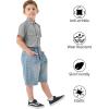 image2T16Y Boys Short Sleeve Button Down Toddler Dress Shirt Oxford Uniform Shirt with Chest Pocket313gray