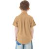 image2T16Y Boys Short Sleeve Button Down Toddler Dress Shirt Oxford Uniform Shirt with Chest Pocket313khaki