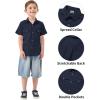 image2T16Y Boys Short Sleeve Button Down Toddler Dress Shirt Oxford Uniform Shirt with Chest Pocket313navy