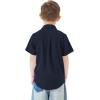 image2T16Y Boys Short Sleeve Button Down Toddler Dress Shirt Oxford Uniform Shirt with Chest Pocket313navy