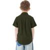 image2T16Y Boys Short Sleeve Button Down Toddler Dress Shirt Oxford Uniform Shirt with Chest Pocket313olive