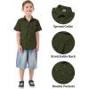 image2T16Y Boys Short Sleeve Button Down Toddler Dress Shirt Oxford Uniform Shirt with Chest Pocket313olive