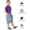 image2T16Y Boys Short Sleeve Button Down Toddler Dress Shirt Oxford Uniform Shirt with Chest Pocket313purple