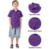 image2T16Y Boys Short Sleeve Button Down Toddler Dress Shirt Oxford Uniform Shirt with Chest Pocket313purple