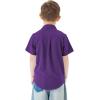 image2T16Y Boys Short Sleeve Button Down Toddler Dress Shirt Oxford Uniform Shirt with Chest Pocket313purple