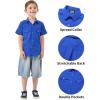 image2T16Y Boys Short Sleeve Button Down Toddler Dress Shirt Oxford Uniform Shirt with Chest Pocket313royal Blue