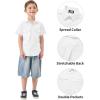 image2T16Y Boys Short Sleeve Button Down Toddler Dress Shirt Oxford Uniform Shirt with Chest Pocket313white