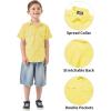 image2T16Y Boys Short Sleeve Button Down Toddler Dress Shirt Oxford Uniform Shirt with Chest Pocket313yellow