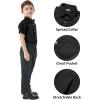 image2T16Y Boys Short Sleeve Button Down Toddler Dress Shirt Oxford Uniform Shirt with Chest PocketBlack