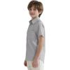 image2T16Y Boys Short Sleeve Button Down Toddler Dress Shirt Oxford Uniform Shirt with Chest PocketGray