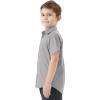 image2T16Y Boys Short Sleeve Button Down Toddler Dress Shirt Oxford Uniform Shirt with Chest PocketGray