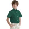 image2T16Y Boys Short Sleeve Button Down Toddler Dress Shirt Oxford Uniform Shirt with Chest PocketGreen