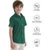 image2T16Y Boys Short Sleeve Button Down Toddler Dress Shirt Oxford Uniform Shirt with Chest PocketGreen