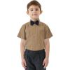 image2T16Y Boys Short Sleeve Button Down Toddler Dress Shirt Oxford Uniform Shirt with Chest PocketKhaki