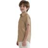 image2T16Y Boys Short Sleeve Button Down Toddler Dress Shirt Oxford Uniform Shirt with Chest PocketKhaki