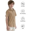 image2T16Y Boys Short Sleeve Button Down Toddler Dress Shirt Oxford Uniform Shirt with Chest PocketKhaki