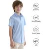 image2T16Y Boys Short Sleeve Button Down Toddler Dress Shirt Oxford Uniform Shirt with Chest PocketLight Blue