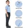 image2T16Y Boys Short Sleeve Button Down Toddler Dress Shirt Oxford Uniform Shirt with Chest PocketLight Blue