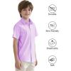 image2T16Y Boys Short Sleeve Button Down Toddler Dress Shirt Oxford Uniform Shirt with Chest PocketLight Purple