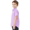 image2T16Y Boys Short Sleeve Button Down Toddler Dress Shirt Oxford Uniform Shirt with Chest PocketLight Purple