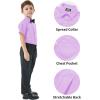 image2T16Y Boys Short Sleeve Button Down Toddler Dress Shirt Oxford Uniform Shirt with Chest PocketLight Purple