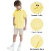image2T16Y Boys Short Sleeve Button Down Toddler Dress Shirt Oxford Uniform Shirt with Chest PocketLight Yellow