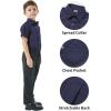 image2T16Y Boys Short Sleeve Button Down Toddler Dress Shirt Oxford Uniform Shirt with Chest PocketNavy