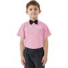 image2T16Y Boys Short Sleeve Button Down Toddler Dress Shirt Oxford Uniform Shirt with Chest PocketPink