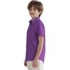 image2T16Y Boys Short Sleeve Button Down Toddler Dress Shirt Oxford Uniform Shirt with Chest PocketPurple