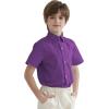 image2T16Y Boys Short Sleeve Button Down Toddler Dress Shirt Oxford Uniform Shirt with Chest PocketPurple