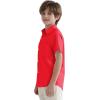 image2T16Y Boys Short Sleeve Button Down Toddler Dress Shirt Oxford Uniform Shirt with Chest PocketRed
