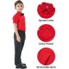 image2T16Y Boys Short Sleeve Button Down Toddler Dress Shirt Oxford Uniform Shirt with Chest PocketRed