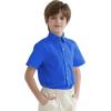 image2T16Y Boys Short Sleeve Button Down Toddler Dress Shirt Oxford Uniform Shirt with Chest PocketRoyal Blue