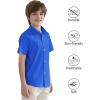 image2T16Y Boys Short Sleeve Button Down Toddler Dress Shirt Oxford Uniform Shirt with Chest PocketRoyal Blue