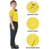 image2T16Y Boys Short Sleeve Button Down Toddler Dress Shirt Oxford Uniform Shirt with Chest PocketYellow