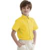 image2T16Y Boys Short Sleeve Button Down Toddler Dress Shirt Oxford Uniform Shirt with Chest PocketYellow