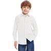 image9 Month16Y Boys Long Sleeve Button Down Toddler Dress Shirt Oxford Uniform Shirt with Chest PocketAboys Dress Shitrswhite