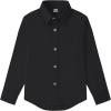 image9 Month16Y Boys Long Sleeve Button Down Toddler Dress Shirt Oxford Uniform Shirt with Chest PocketBboys Dress Shitrsblack