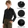 image9 Month16Y Boys Long Sleeve Button Down Toddler Dress Shirt Oxford Uniform Shirt with Chest PocketBlack