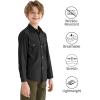 image9 Month16Y Boys Long Sleeve Button Down Toddler Dress Shirt Oxford Uniform Shirt with Chest PocketBlack