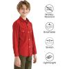 image9 Month16Y Boys Long Sleeve Button Down Toddler Dress Shirt Oxford Uniform Shirt with Chest PocketBurgundy