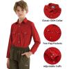 image9 Month16Y Boys Long Sleeve Button Down Toddler Dress Shirt Oxford Uniform Shirt with Chest PocketBurgundy